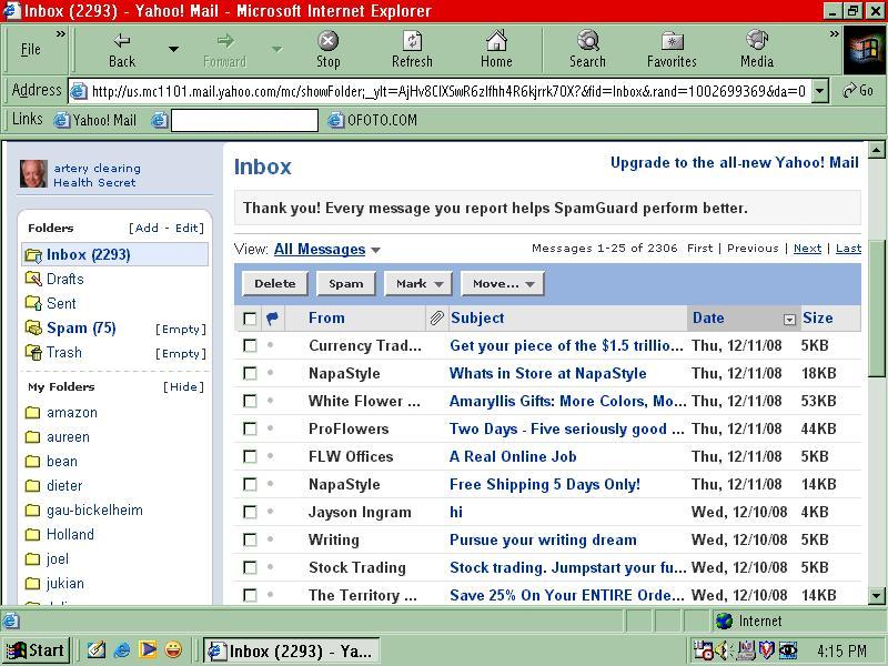 email keeps going to junk in yahoo